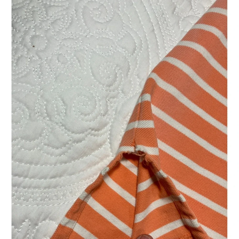 Polo Ralph Lauren Pique Short Sleeve Polo Mens XL Orange White Cotton Preppy